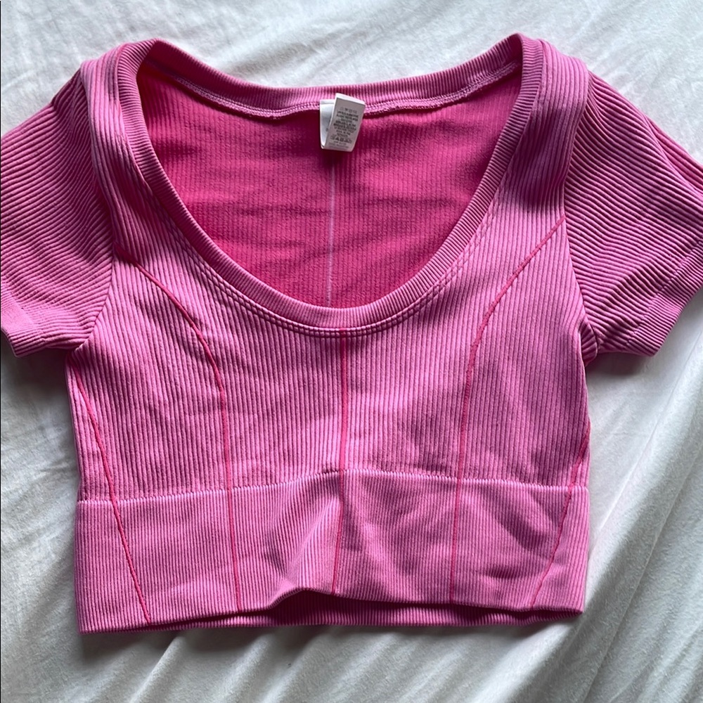 Aerie ribbed seamless scoop neck crop top